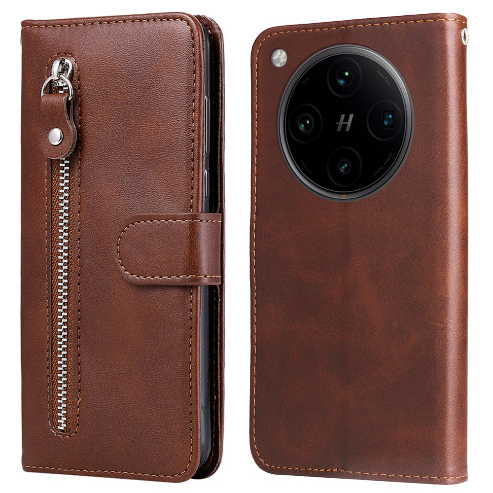 For Oppo Find X8 Pro 5G Case Zipper Wallet Calf Texture PU Leather Phone Cover