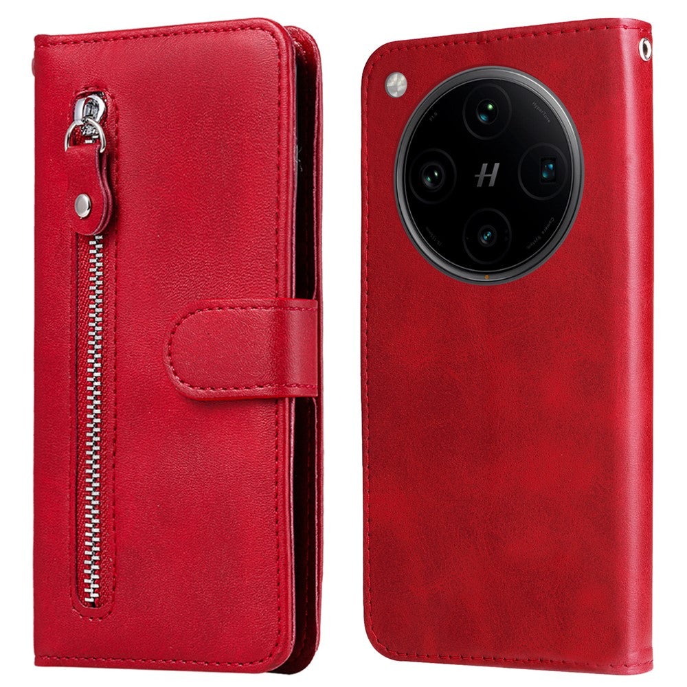 For Oppo Find X8 Pro 5G Case Zipper Wallet Calf Texture PU Leather Phone Cover