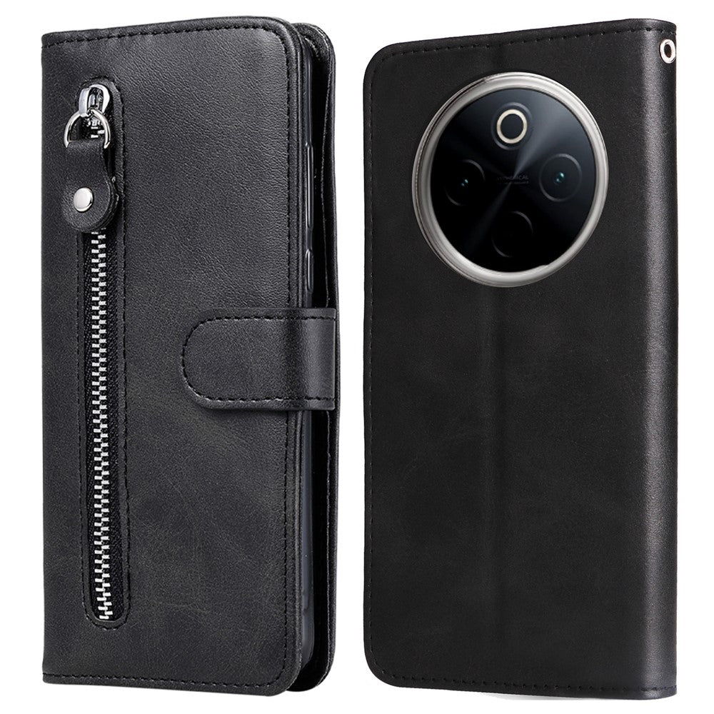 For OnePlus 13 Case Zipper Wallet Calf Texture PU Leather Phone Cover