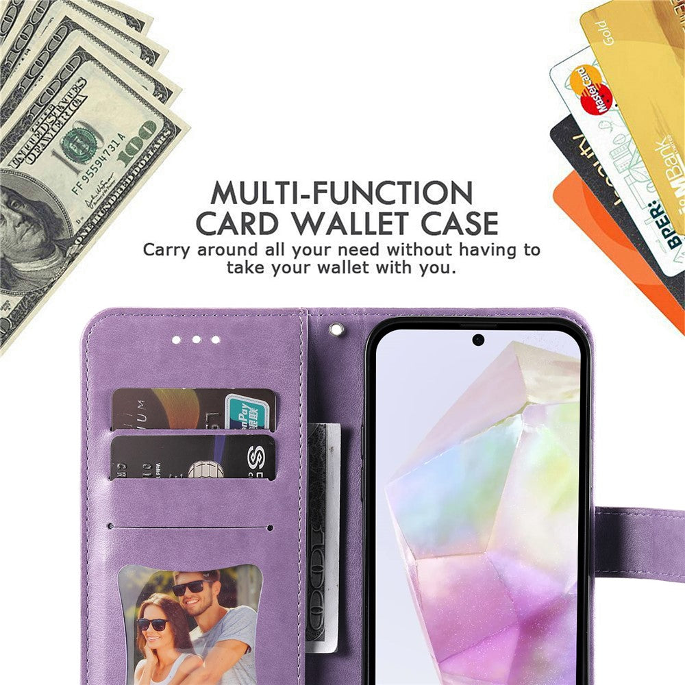 For Samsung Galaxy A56 5G Case Floral Pattern PU Leather Wallet Stand Phone Cover