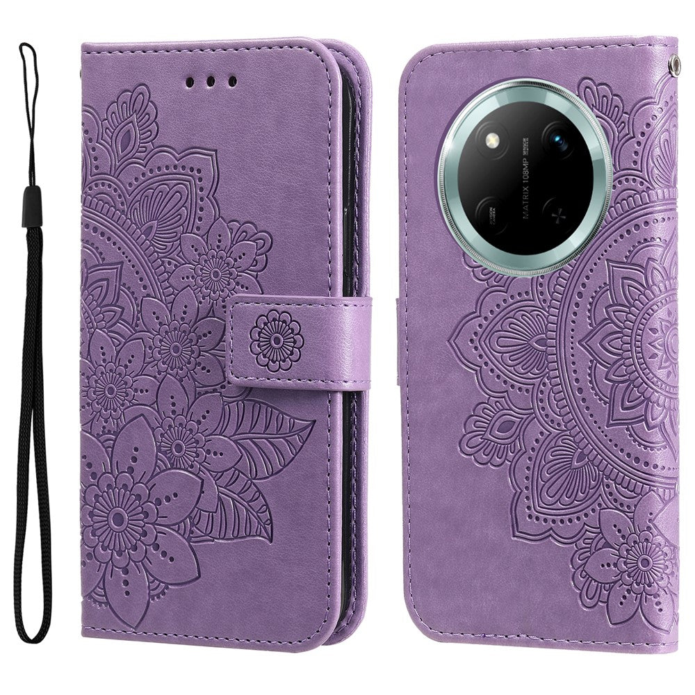 Leather Case for Honor Magic7 Lite 5G / X9c 5G / X60 Pro 5G Floral Pattern Phone Cover