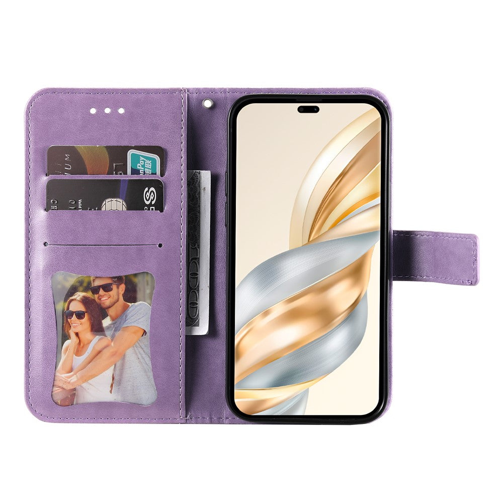 Leather Case for Honor Magic7 Lite 5G / X9c 5G / X60 Pro 5G Floral Pattern Phone Cover