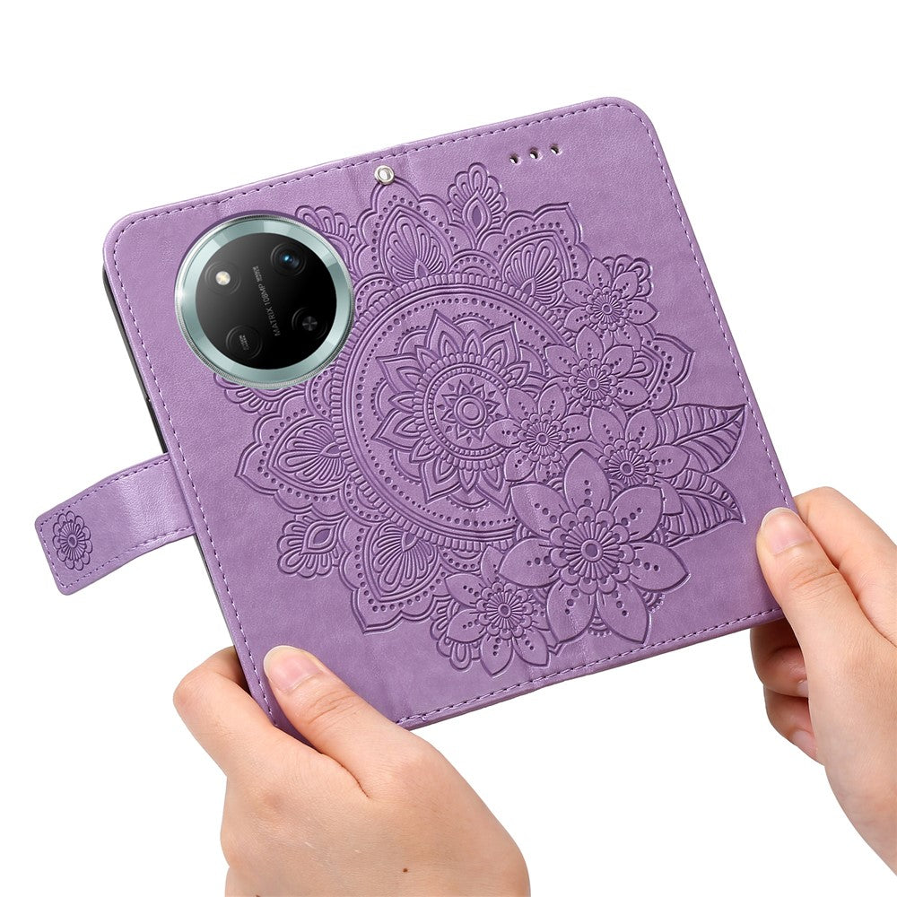 Leather Case for Honor Magic7 Lite 5G / X9c 5G / X60 Pro 5G Floral Pattern Phone Cover
