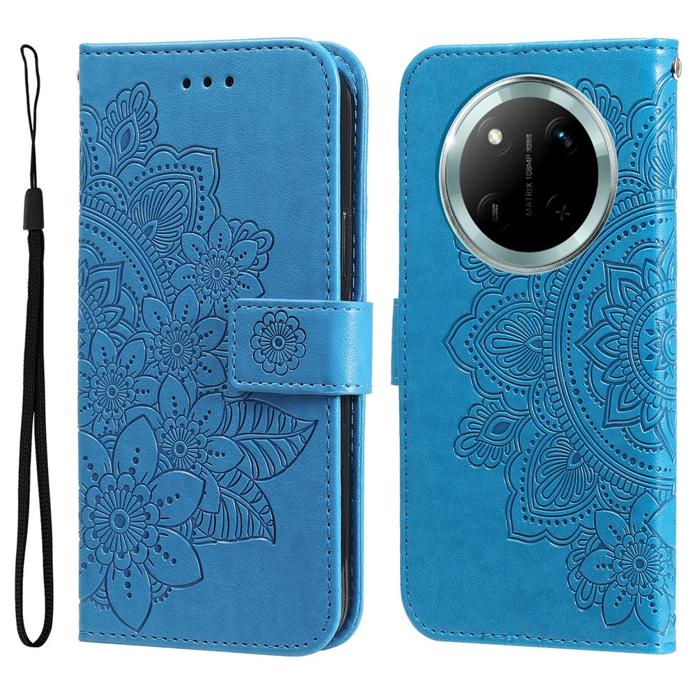 Leather Case for Honor Magic7 Lite 5G / X9c 5G / X60 Pro 5G Floral Pattern Phone Cover