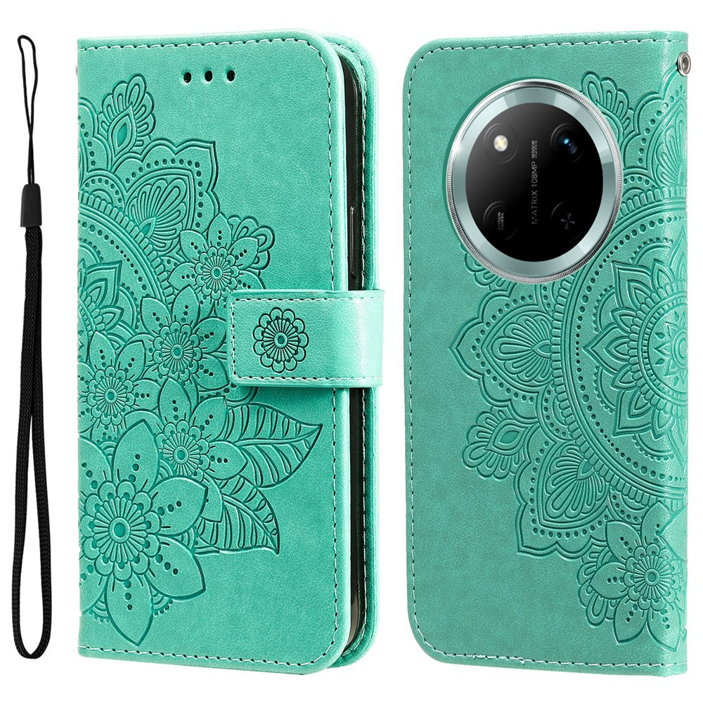 Leather Case for Honor Magic7 Lite 5G / X9c 5G / X60 Pro 5G Floral Pattern Phone Cover
