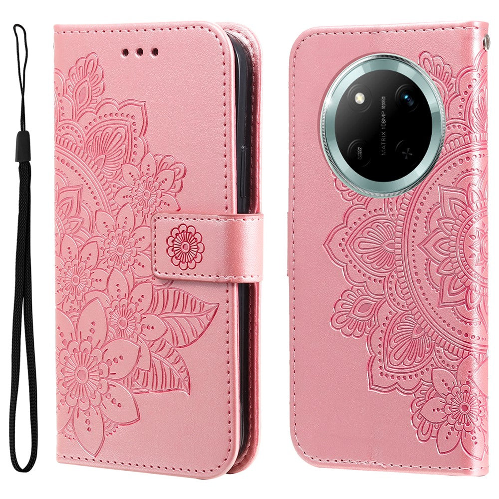 Leather Case for Honor Magic7 Lite 5G / X9c 5G / X60 Pro 5G Floral Pattern Phone Cover