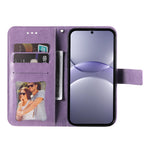 Huawei Nova 14 5G / Nova 13 5G / Nova 12 5G-skal med blommönster, PU-läder, plånboksfodral, stativ