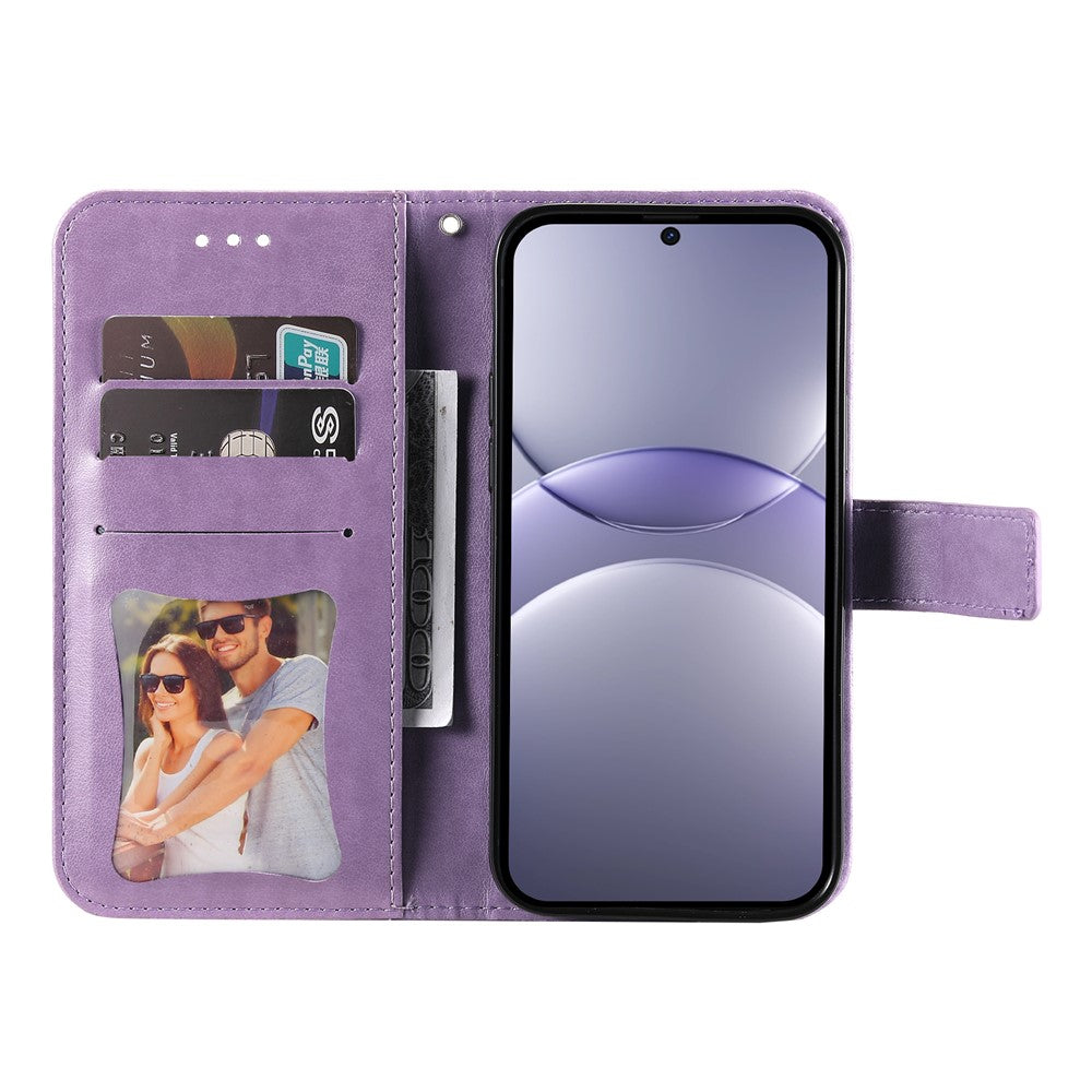 Huawei Nova 14 5G / Nova 13 5G / Nova 12 5G-skal med blommönster, PU-läder, plånboksfodral, stativ