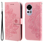 Huawei Nova 14 5G / Nova 13 5G / Nova 12 5G-skal med blommönster, PU-läder, plånboksfodral, stativ