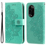 Huawei Nova 14 Pro 5G / Nova 13 Pro 5G skal blommönster PU-läder plånboksfodral med stativ
