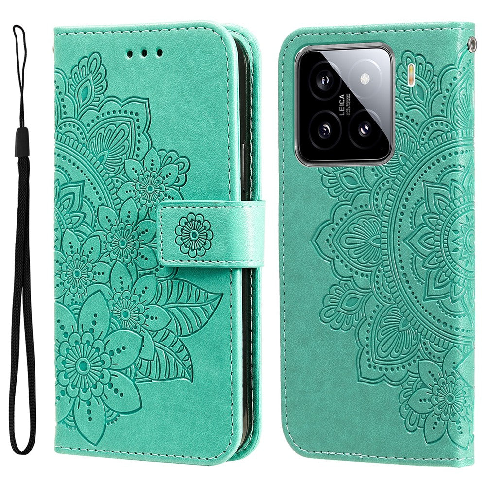 For Xiaomi 15 Case Floral Pattern PU Leather Wallet Stand Phone Cover