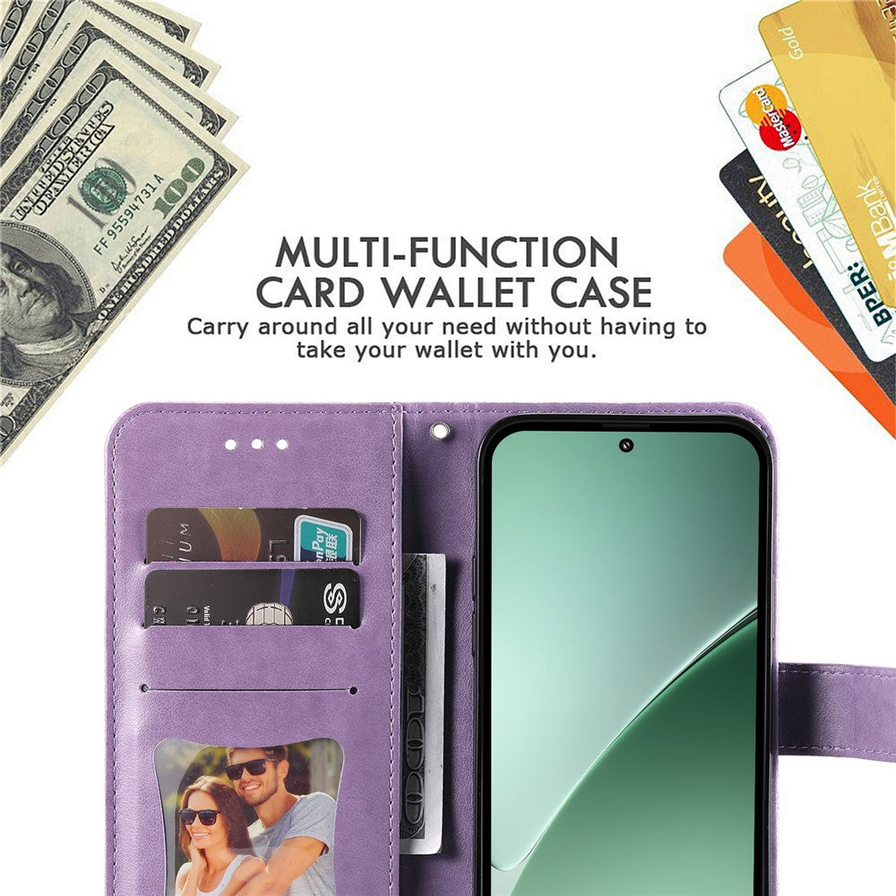 For Xiaomi 15 Pro Case Floral Pattern PU Leather Wallet Stand Phone Cover
