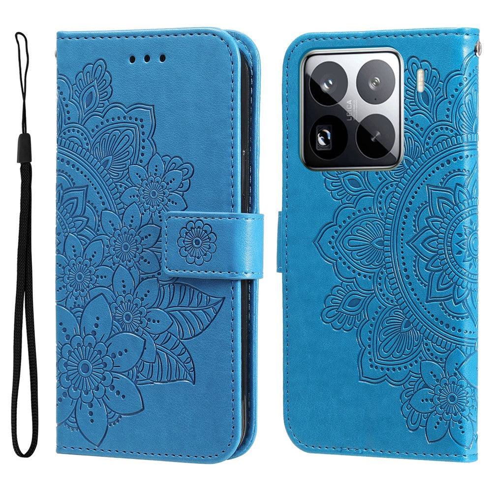 For Xiaomi 15 Pro Case Floral Pattern PU Leather Wallet Stand Phone Cover