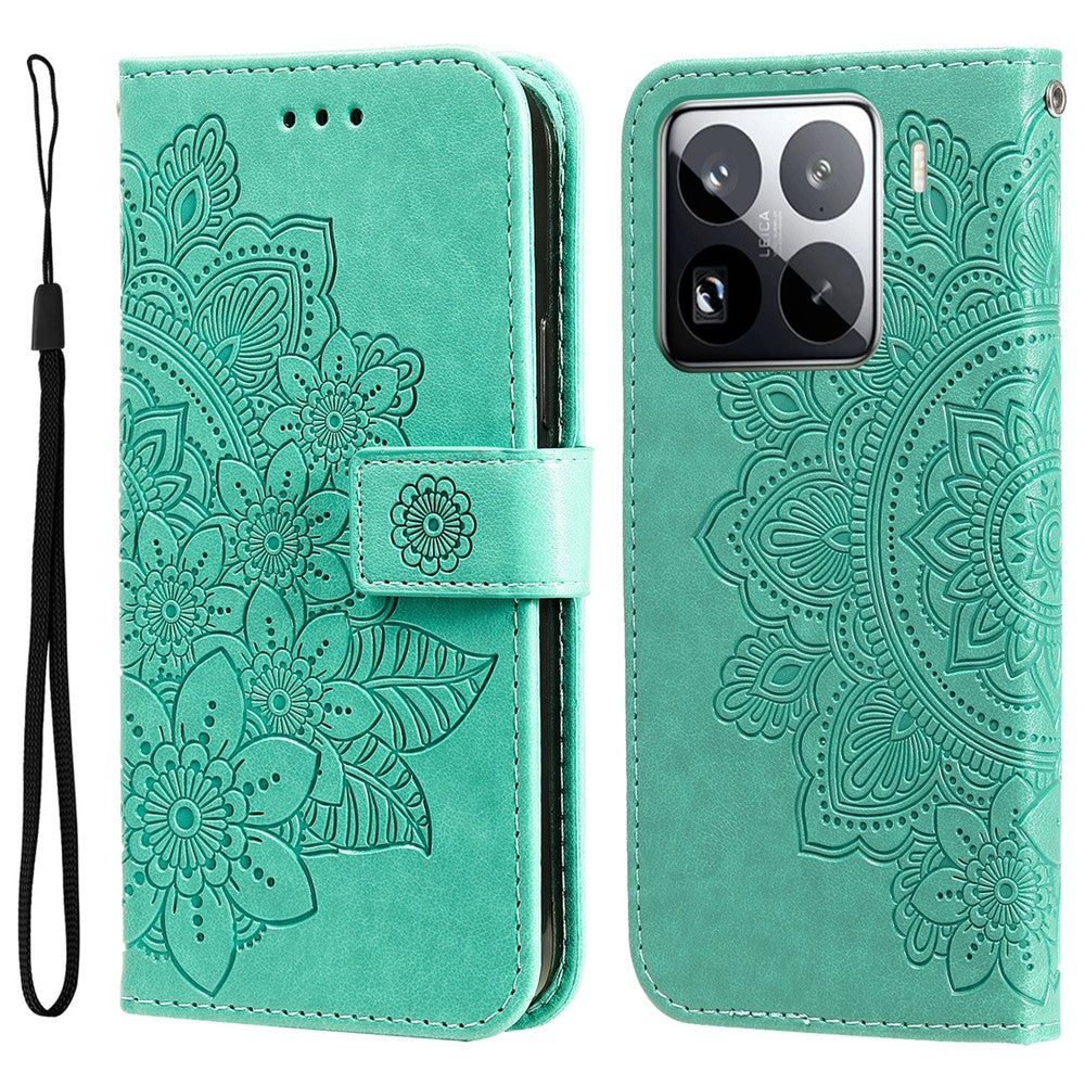 For Xiaomi 15 Pro Case Floral Pattern PU Leather Wallet Stand Phone Cover