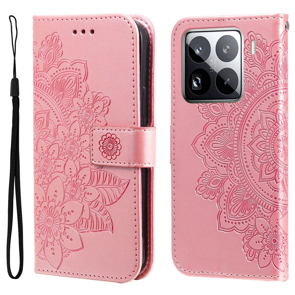 For Xiaomi 15 Pro Case Floral Pattern PU Leather Wallet Stand Phone Cover