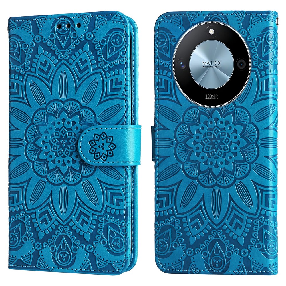 For Honor X60 5G Case Sunflower Imprint Leather Wallet Phone Cover