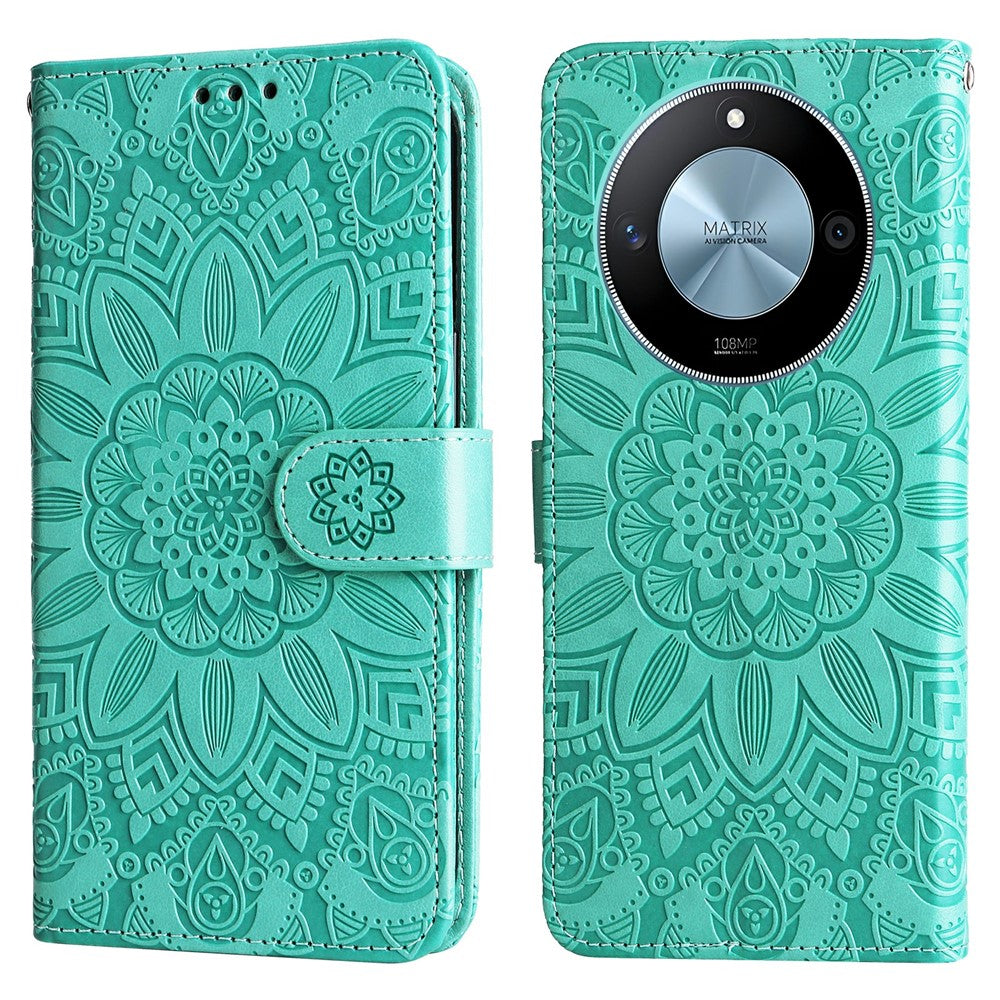 For Honor X60 5G Case Sunflower Imprint Leather Wallet Phone Cover