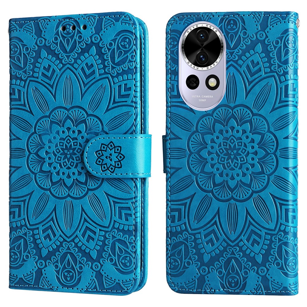 For Huawei nova 13 5G / nova 12 5G Case Sunflower Imprint Leather Wallet Phone Cover
