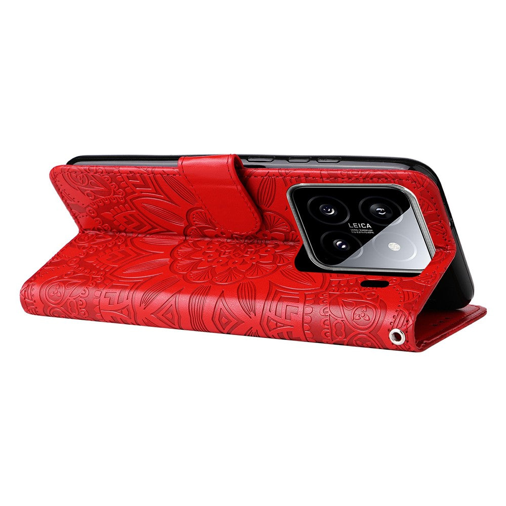 For Xiaomi 15 Case Sunflower Imprint Leather Wallet Phone Cover