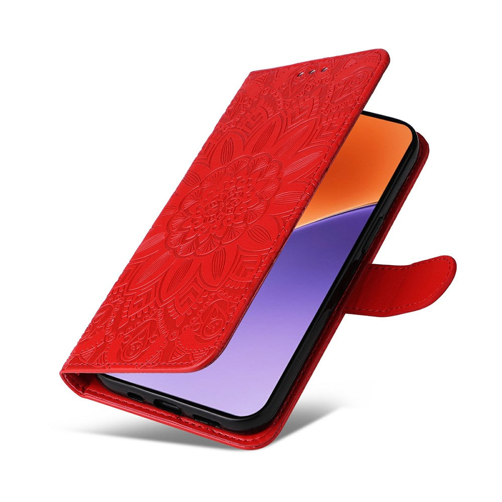 For Xiaomi 15 Case Sunflower Imprint Leather Wallet Phone Cover