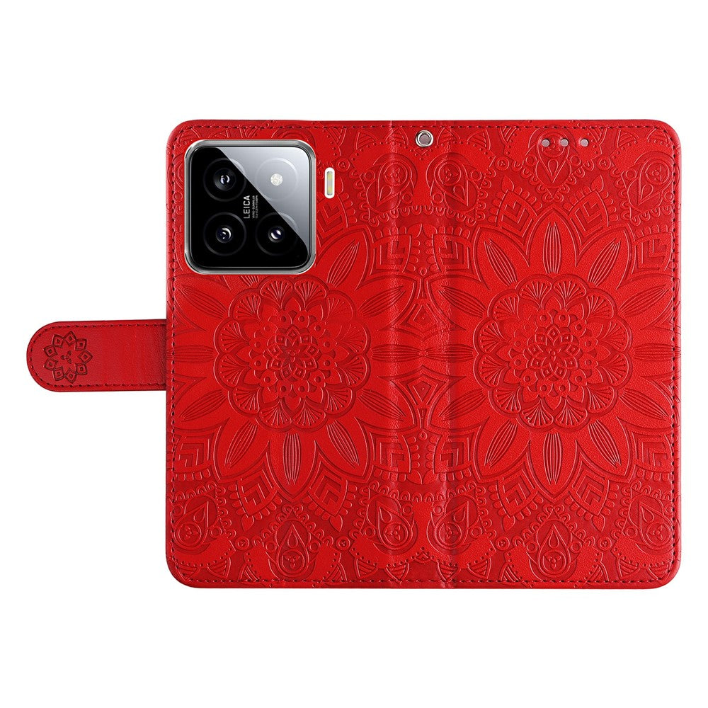 For Xiaomi 15 Case Sunflower Imprint Leather Wallet Phone Cover