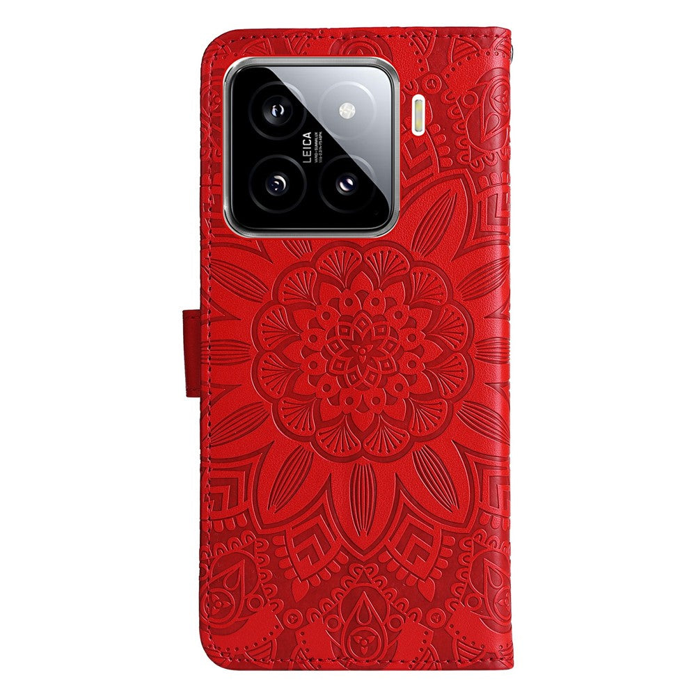 For Xiaomi 15 Case Sunflower Imprint Leather Wallet Phone Cover