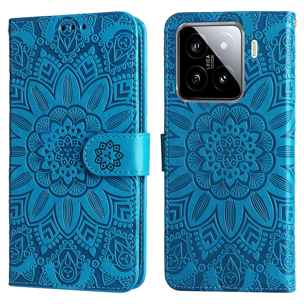 For Xiaomi 15 Case Sunflower Imprint Leather Wallet Phone Cover