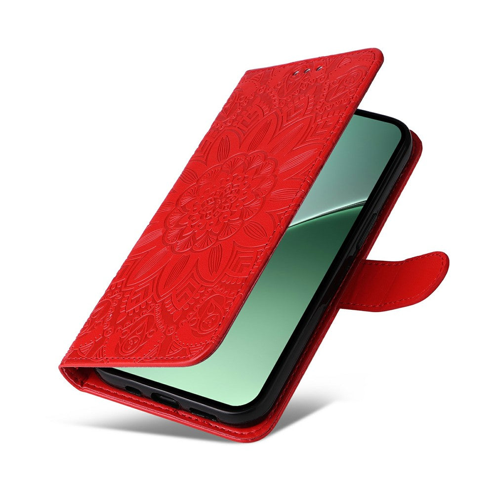 For Xiaomi 15 Pro Case Sunflower Imprint Leather Wallet Phone Cover
