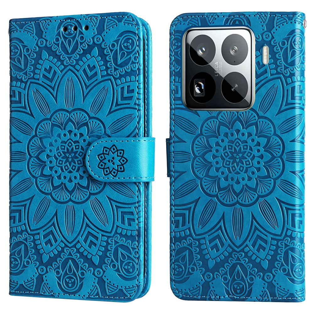 For Xiaomi 15 Pro Case Sunflower Imprint Leather Wallet Phone Cover