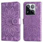 For Xiaomi 15 Pro Case Sunflower Imprint Leather Wallet Phone Cover