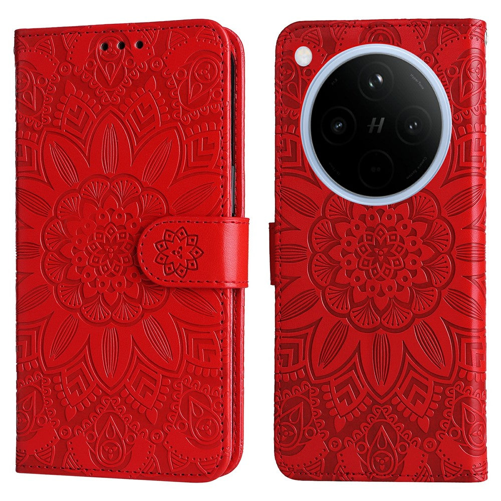 For Oppo Find X8 5G Case Sunflower Imprint Leather Wallet Phone Cover