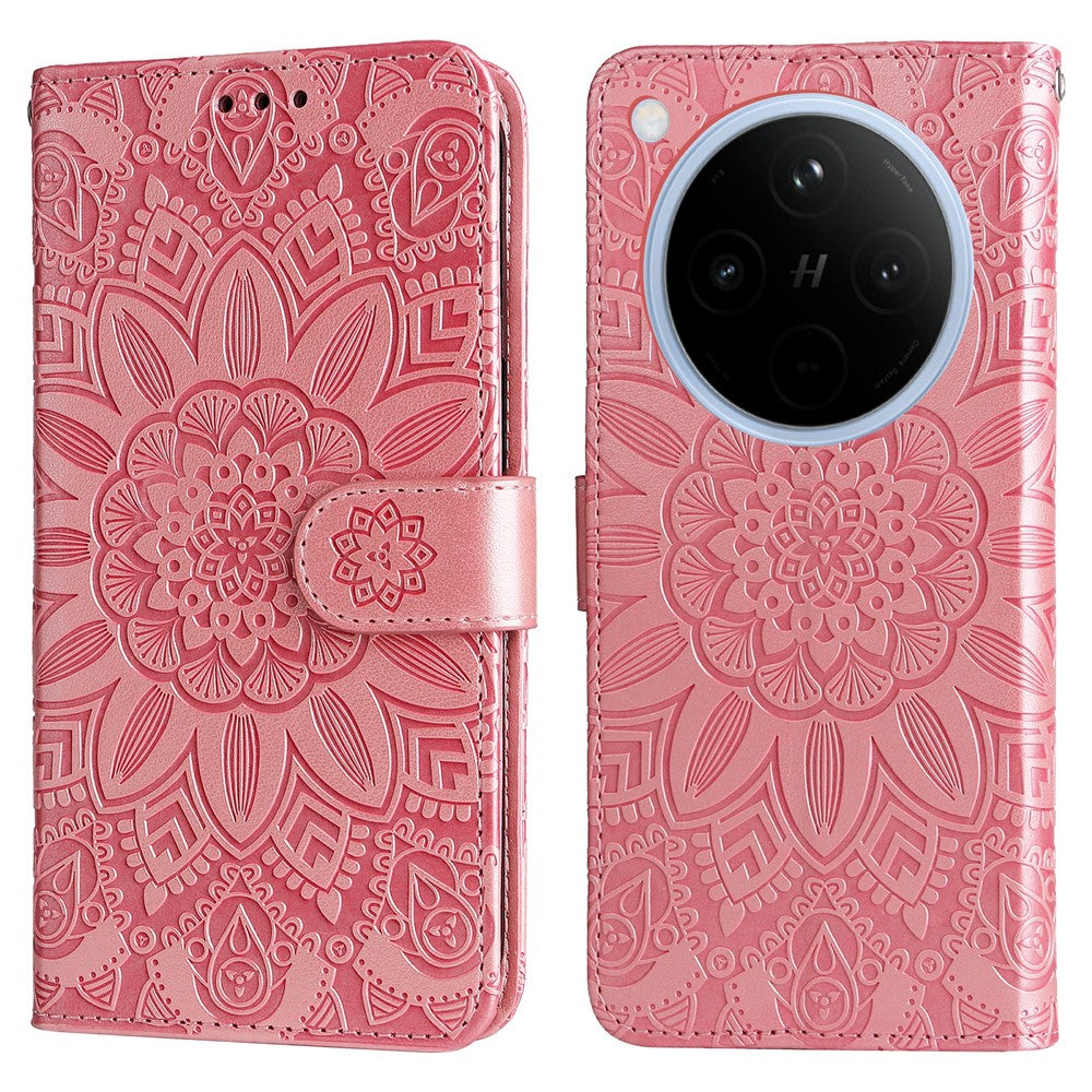 For Oppo Find X8 5G Case Sunflower Imprint Leather Wallet Phone Cover