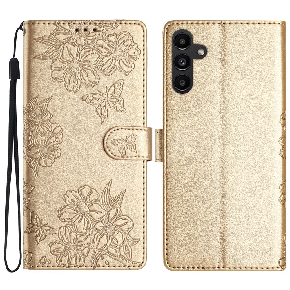 For Samsung Galaxy A56 5G Case Butterfly Flower Drop-Proof PU Leather Wallet Phone Cover
