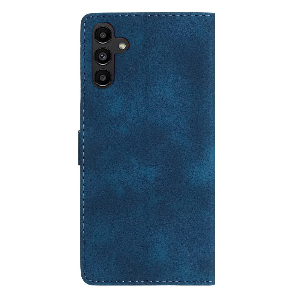 For Samsung Galaxy A26 5G Case Leather Imprinted Flower Phone Cover Wallet with Wrist Strap