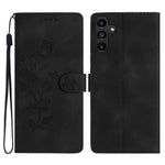 For Samsung Galaxy A26 5G Case Leather Imprinted Flower Phone Cover Wallet with Wrist Strap