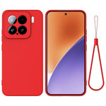For Xiaomi 15 Case Liquid Silicone Phone Back Cover with Hand Strap