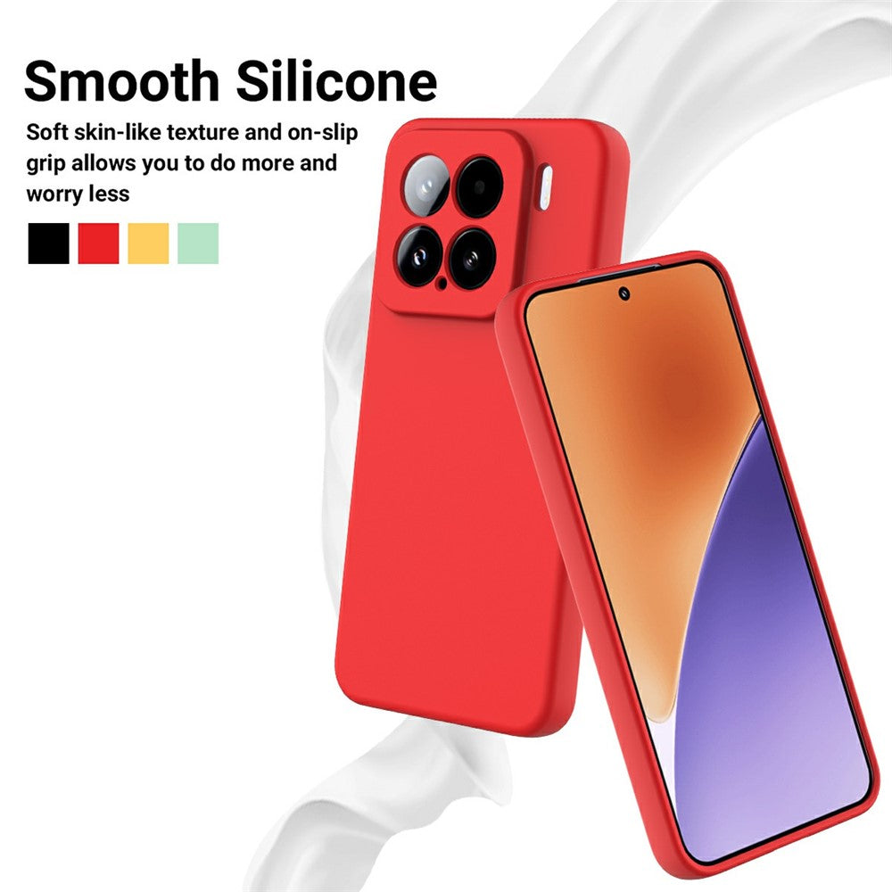 For Xiaomi 15 Case Liquid Silicone Phone Back Cover with Hand Strap