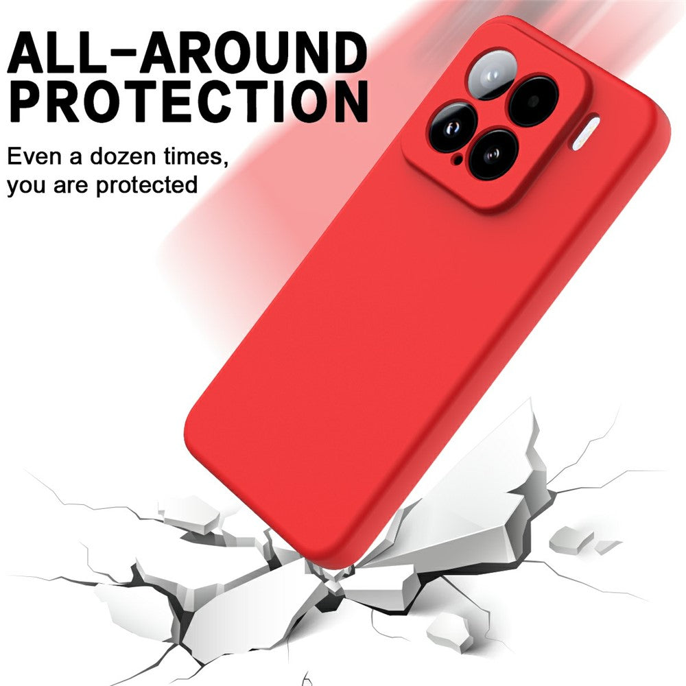 For Xiaomi 15 Case Liquid Silicone Phone Back Cover with Hand Strap