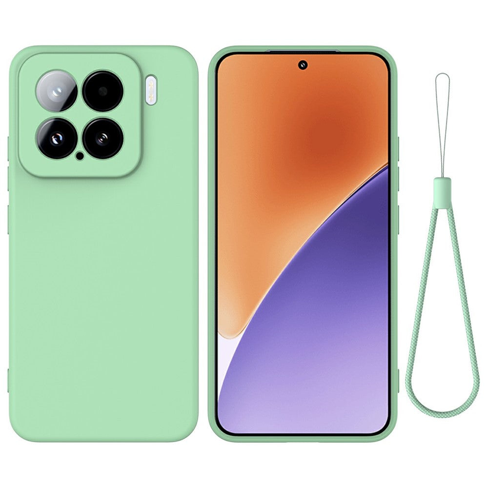 For Xiaomi 15 Case Liquid Silicone Phone Back Cover with Hand Strap