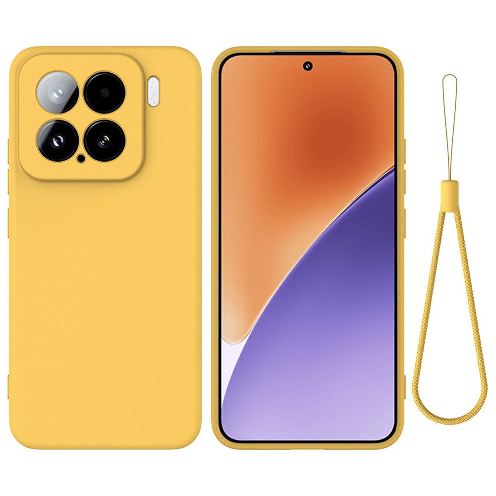 For Xiaomi 15 Case Liquid Silicone Phone Back Cover with Hand Strap