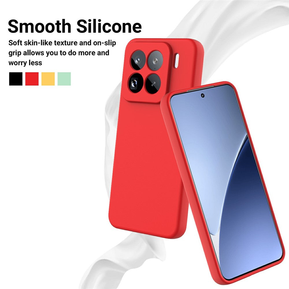 For Xiaomi 15 Pro Case Liquid Silicone Phone Back Cover with Hand Strap