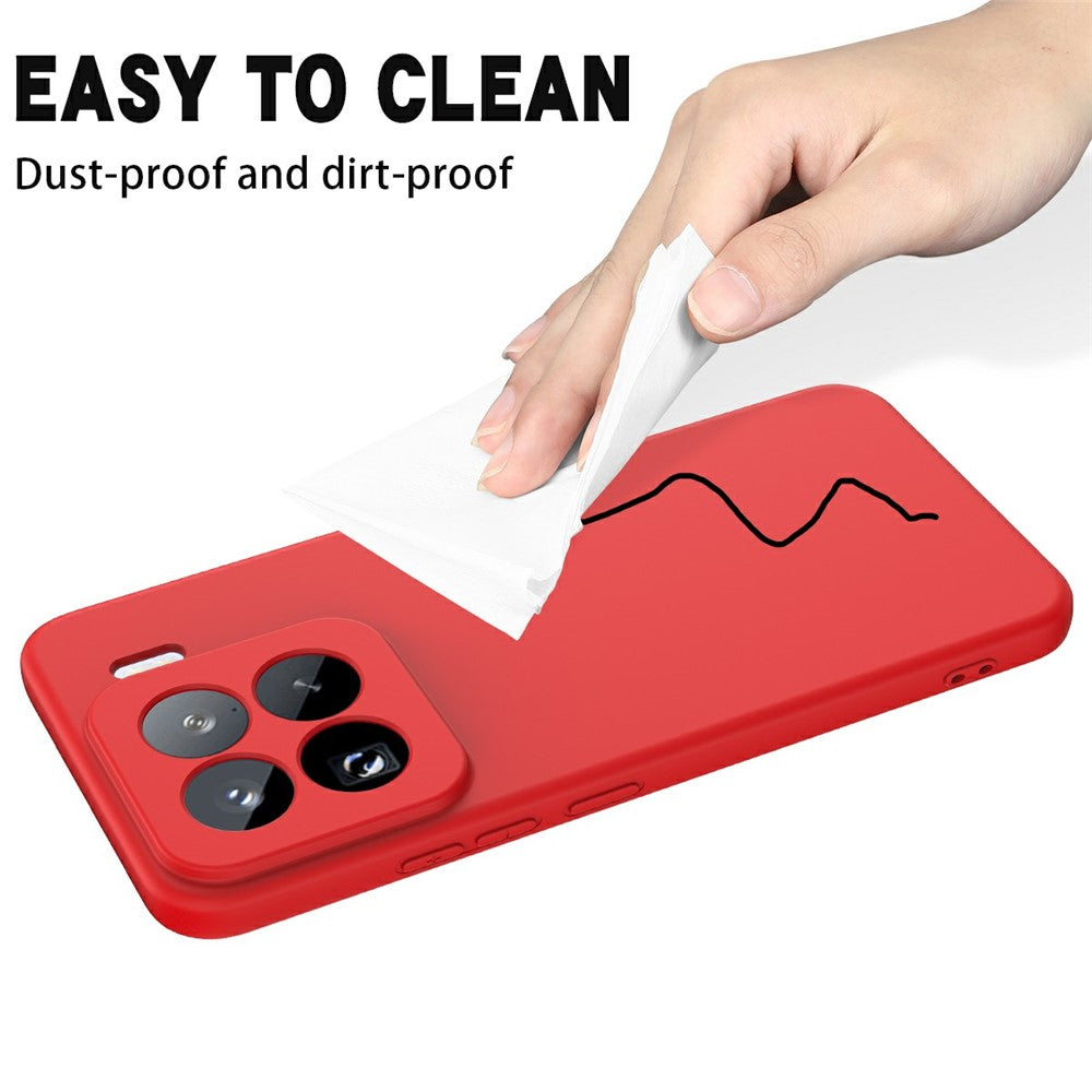 For Xiaomi 15 Pro Case Liquid Silicone Phone Back Cover with Hand Strap