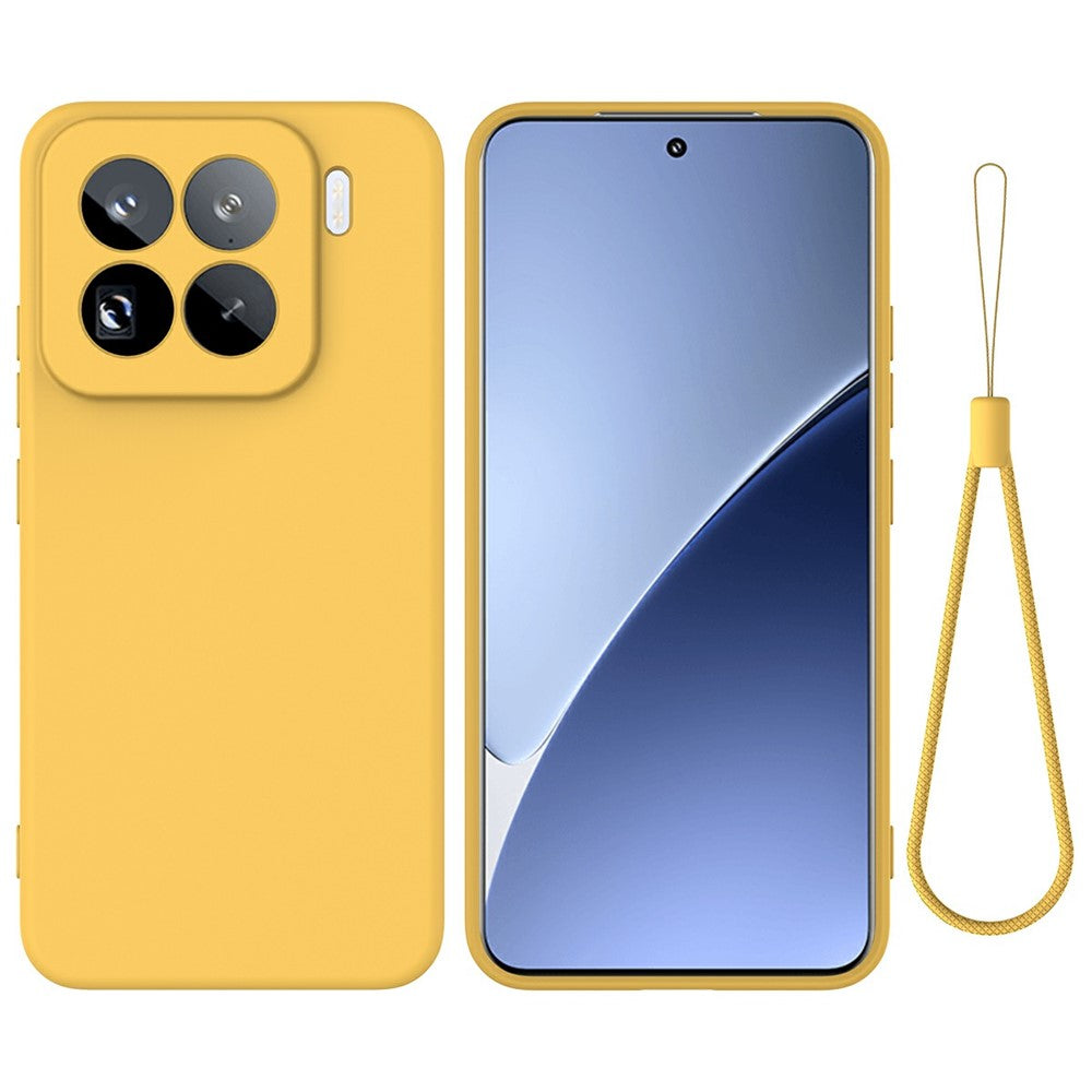 For Xiaomi 15 Pro Case Liquid Silicone Phone Back Cover with Hand Strap