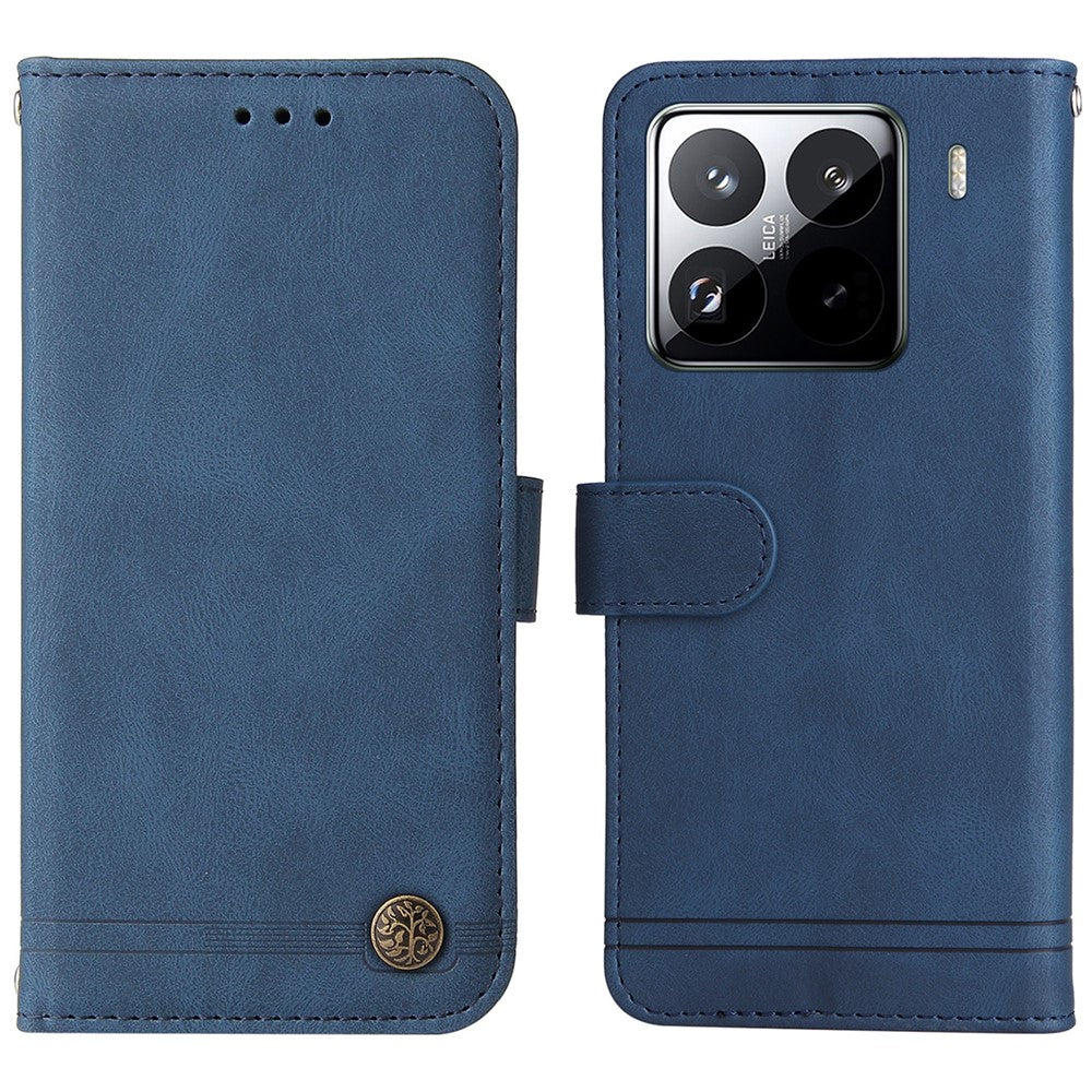 For Xiaomi 15 Pro Leather Wallet Cases Skin Touch Phone Cover Stand with Strap