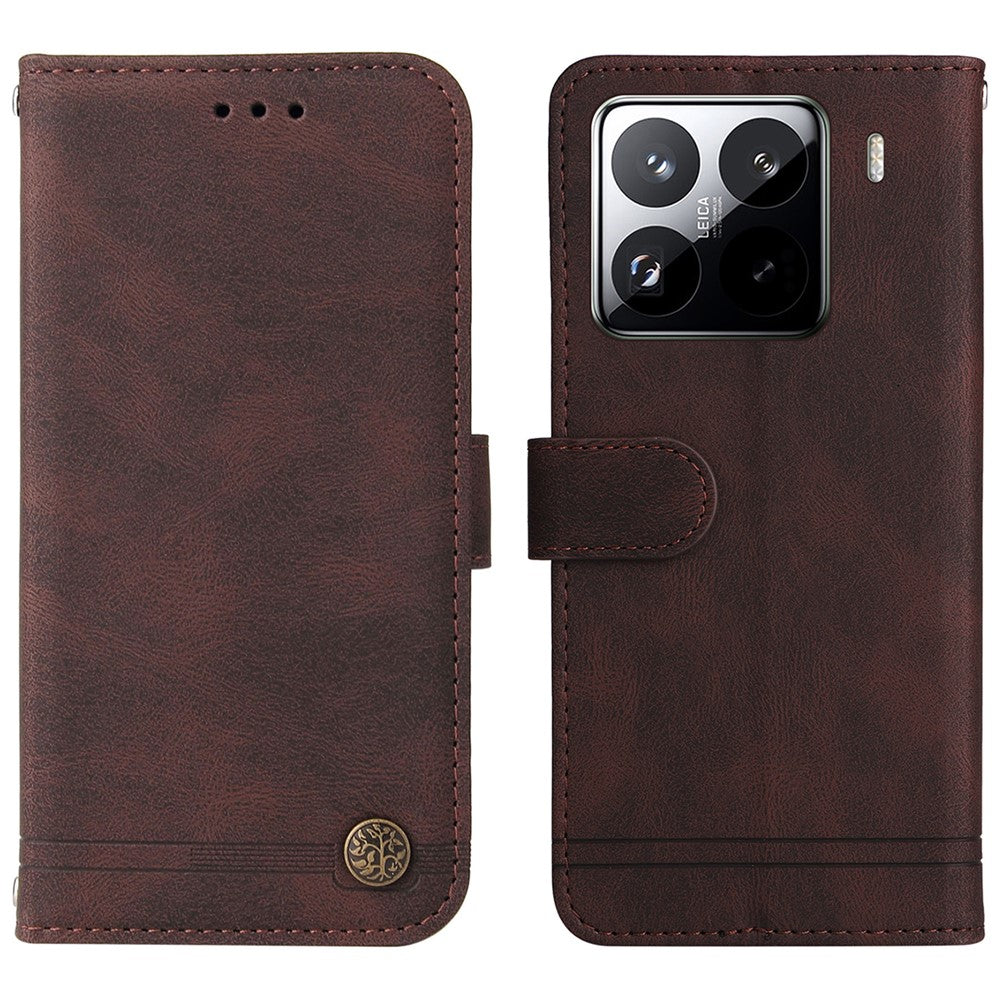 For Xiaomi 15 Pro Leather Wallet Cases Skin Touch Phone Cover Stand with Strap