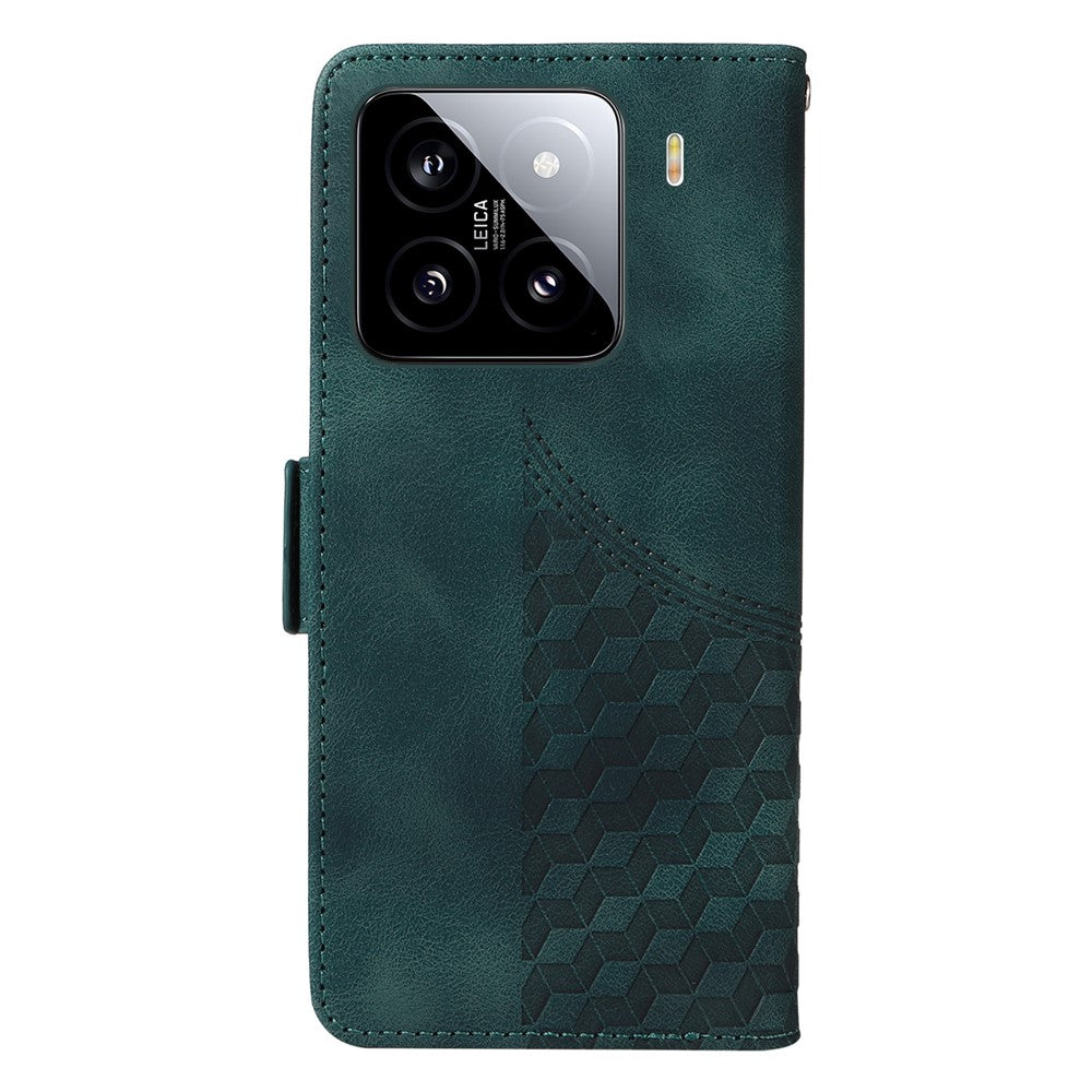 For Xiaomi 15 Case PU Leather Phone Cover Rhombus Starry Imprinted