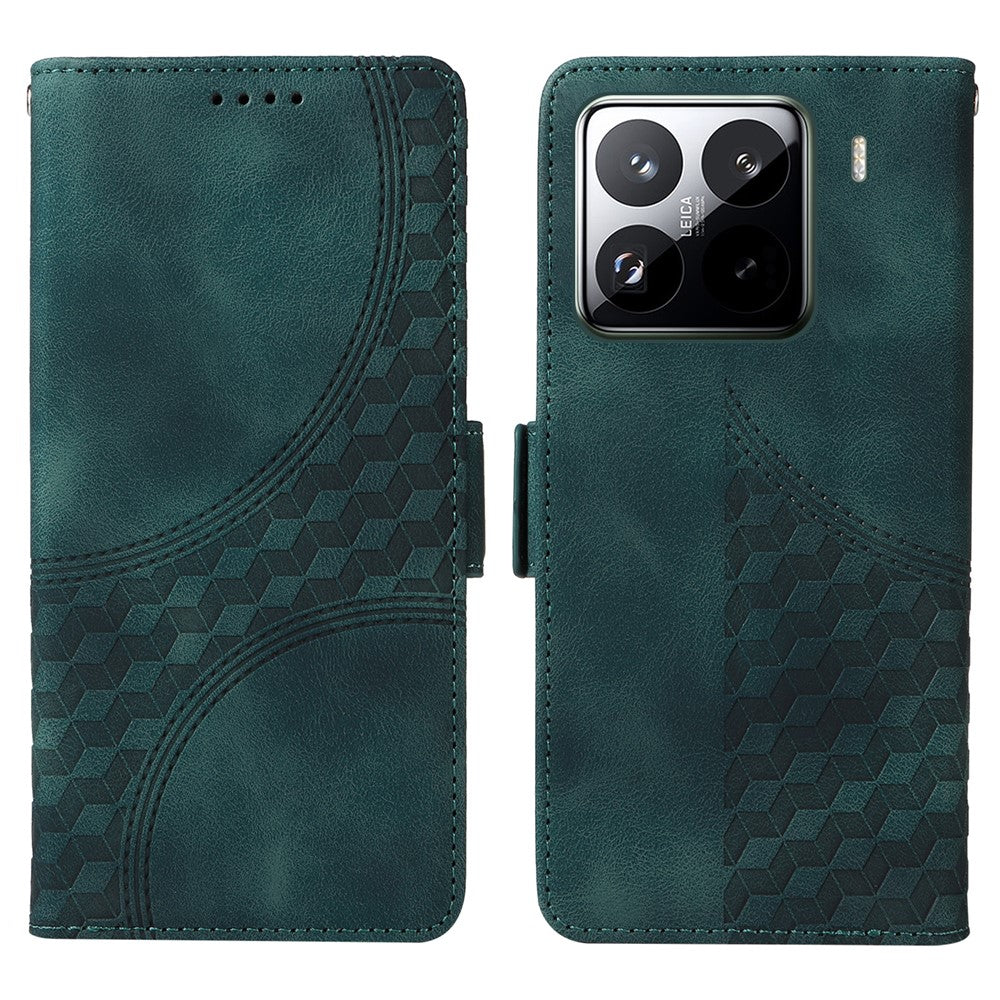 For Xiaomi 15 Pro Case PU Leather Phone Cover Rhombus Starry Imprinted