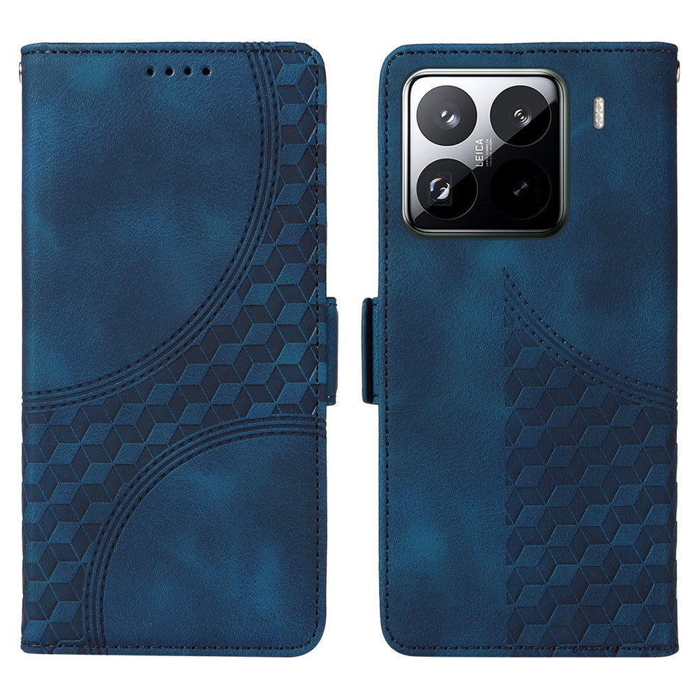For Xiaomi 15 Pro Case PU Leather Phone Cover Rhombus Starry Imprinted