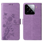 For Xiaomi 15 Leather Case Butterfly Floral Imprint Wallet Stand Cover