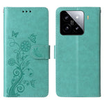 For Xiaomi 15 Leather Case Butterfly Floral Imprint Wallet Stand Cover